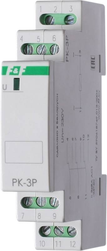 Реле промежуточное (электромагнитное) PK-3P/Un12V ЕВРОАВТОМАТИКА