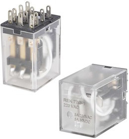 REK 77/3-1, Электромагнитное реле , 3PDT, 3C, 220 В, 5 А, 1.2 ВА, 100 мОм, -25...+55 °C, пластик, крышка съемная