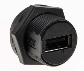 Straight, Panel Mount, Socket Type Mini IP67 USB Connector