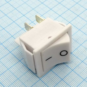 DS KCD2-201W OFF-ON, 2 положения, 2 группы на замыкание, белый корпус белая клавиша