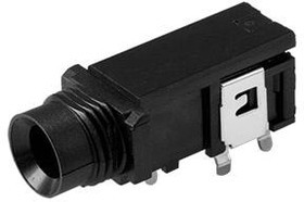 MJ-63022B, Phone Connectors audio jack, 6.35 mm, horizontal, 2 conductor, through hole, 1 switch