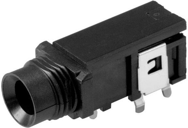 MJ-63022B, Phone Connectors audio jack, 6.35 mm, horizontal, 2 conductor, through hole, 1 switch