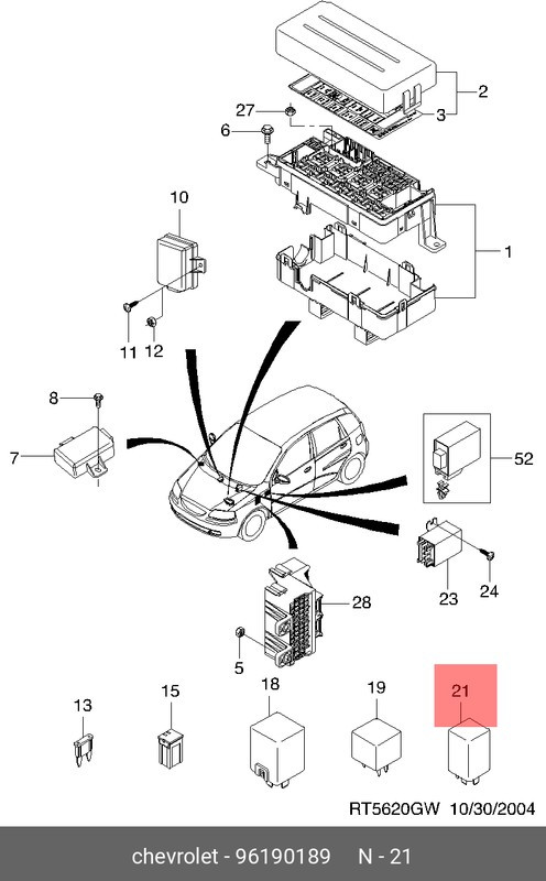 96190189, Реле поворота CHEVROLET Aveo (03-08),Lacetti (03-08) OE