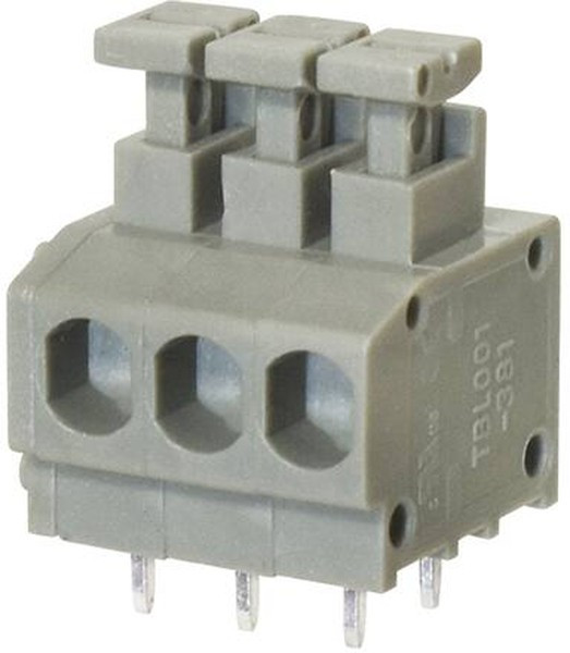 TBL001-381-03GY-2GY, Fixed Terminal Blocks Terminal block, screwless, 3.81, horizontal, 3 poles, cool gray