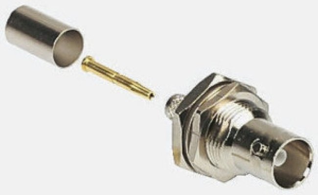 B6721A1-NT3G-1-50, Разъем РЧ / Коаксиальный, BNC Коаксиальный, Прямое Гнездо с Гайкой, Обжимной, 50 Ом B6721A1-NT3G-1-50, Разъем РЧ / Коаксиальный, BNC Коаксиальный, Прямое Гнездо с Гайкой, Обжимной, 50 Ом