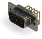 629-M09-640-WN2, D SUB CONN, R/A PLUG, 9POS, DE, SOLDER