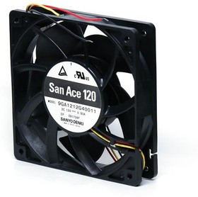 9GA1212G40011, DC Fans Axial Fan, 120x120x25mm, 12VDC, 134CFM, 11.16W, 57dBA, Low Power, Ribless, PWM