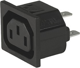 4723.0000, C13 Snap-In IEC Connector Socket, 15A, 250 V