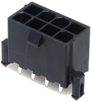 172447-0008, Headers &amp; Wire Housings MiniFitJr Vert Hdr w/Pegs 8Ckt GlowWire