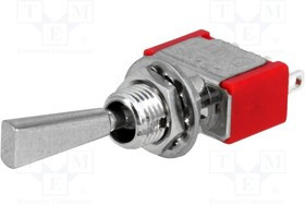 1MS1T6B11M1QE, Переключатель: тумблер, Пол: 2, SPDT, ON-ON, 5A/120ВAC, 5A/28ВDC