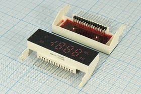 Светодиодный дисплей красный, 7 сегментов, 4 разряда, 2200 мкд, LTG-9908Y; №5893 R СД дисплей 7/4 \