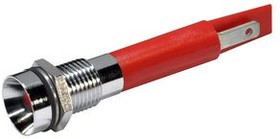 19500430, Индикат.лампа: LED; вогнутый; красный; 230ВAC; O8мм