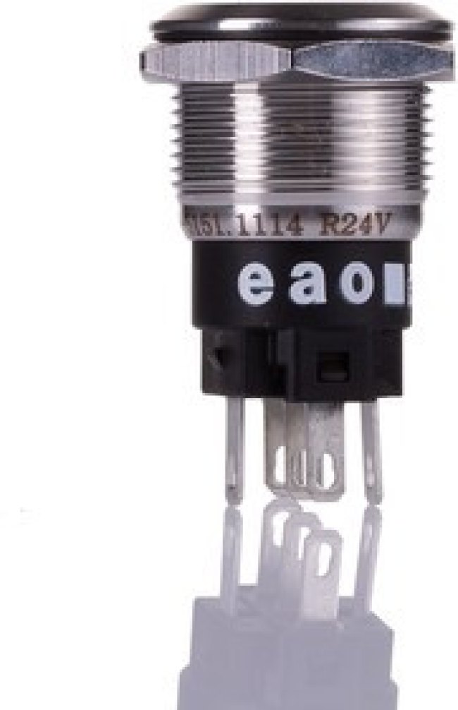 82-5151.1114, Pushbutton Switches Red RingLED 24VAC/DC 19mm QC Flush Mom.