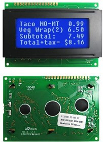 NHD-0416BZ-NSW-BBW, LCD Character Display Modules &amp; Accessories STN- BLUE Transm 87.0 x 60.0