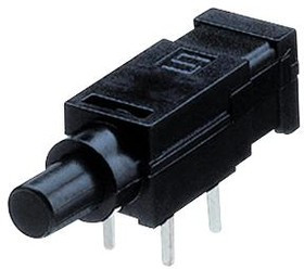 0041.0401, Кнопочный переключатель, SDK, SPDT, Momentary, Plunger, Черный