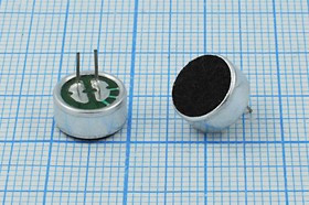 Микрофон электретный c выводами, 9.7x4.5мм, 4218е микэ 9,7x 4,5\O\2P\-42\ KPCM-97H45P-62dB