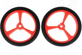 POLOLU-1453, Колесо, красный, Ось: D профиль, Кол-во шт: 2, на корпус, d: 40мм