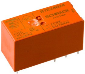 1-1393243-0, (RTE24024), Силовое реле постоянного тока 24В 8А, Конфиг: 2C