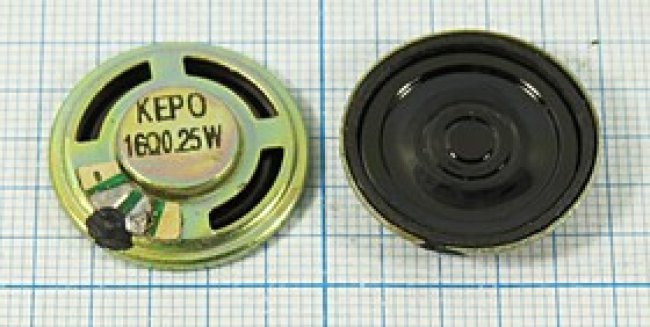 Динамик, диаметр 23мм, толщина 5мм, 16 Ом, 0.25 Вт (WEC 16); № 6440 W дин 23x 5\ 16\0,25\мет/пл\2C\ Динамик, диаметр 23мм, толщина 5мм, 16 Ом, 0.25 Вт (WEC 16); № 6440 W дин 23x 5\ 16\0,25\мет/пл\2C\