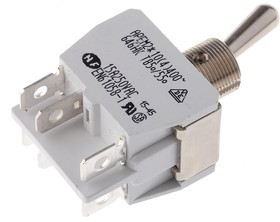 646H/2K, Toggle Switch, Panel Mount, On-On, DPST, Solder Lug Terminal, 250V ac