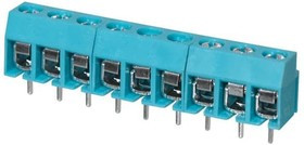 TB003-500-P09BE, Fixed Terminal Blocks Terminal block, screw type, 5.00 , horizontal, 9 poles, CUI Blue, Philip's head screw, PCB mount