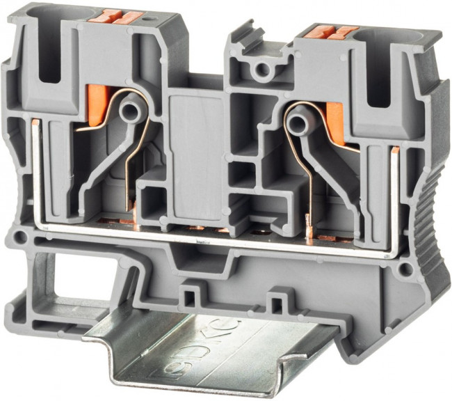 VPR-10-GY, Клемма проходная , зажим push-in, 2 точки подключения, 10 кв.мм, серая