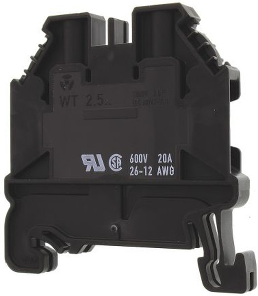 58.503.0055.1, WT 2.5 Series Black Feed Through Terminal Block, 2.5mm², Single-Level, Screw Termination, ATEX