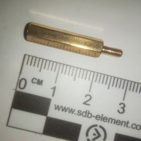 Стойка для печатных плат латунная М2,5 высота 20+6 мм (папа-мама)