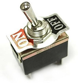 KN3(B)-201P(A) on-off, Тумблер двухпозиционный однополюсный KN3(B)-201P(A), 56.7х19.5х33.5 мм, ON-OFF, DPST, 10 А, 250 В, 50 мОм, 4 контакт