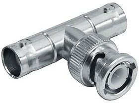 82-027, RF Adapter, T-Type, BNC Plug - 2x BNC Socket, 50Ohm