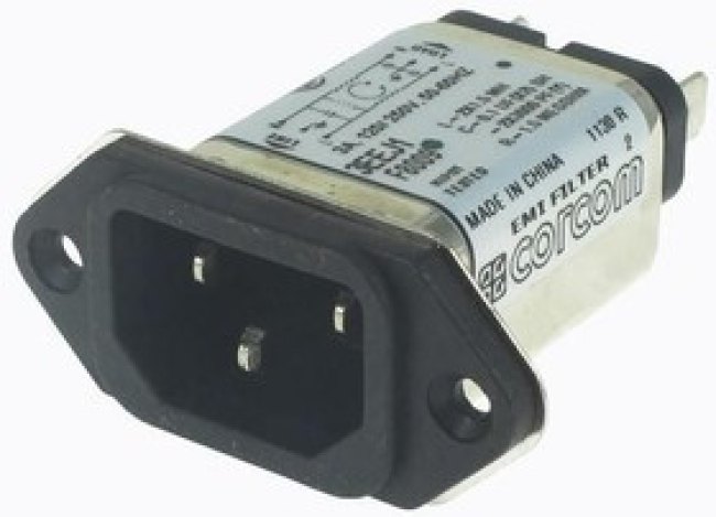 3EEJ1, Filtered IEC Power Entry Module, IEC C13, General Purpose, 3 А, 250 В AC
