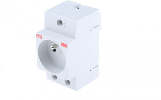 2CSM110000R0711, Grey 1 Gang Plug Socket, 16A, Type E - French, Indoor Use