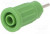 SEPB6449NI-GN, Гнездо, "банан" 4мм, 24А, 1кВ, зеленый, никелированные, 36,5мм