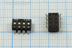 Переключатель DIP-04, 8P2,54, ON-OFF, SMD, DM-04; №2592 ПDIP-04\ 8C2,54\ON-OFF\SMD\DM-04\