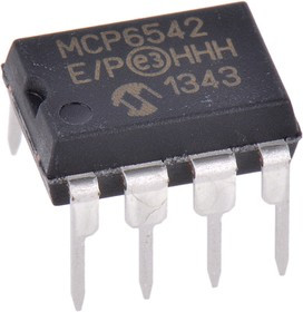 MCP6542-E/P, MCP6542-E/P, Dual Comparator, Push-Pull O/P, 1.6 5.5 V 8-Pin PDIP
