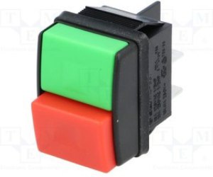 R13-537A-01-R/G, Переключатель: кнопочный, Пол: 2, DPST, 10A/250ВAC, OFF-ON, R13-537