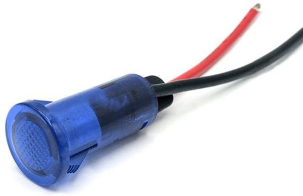655-1403-103F, PANEL INDICATOR, BLUE, 12V, WIRE LEAD