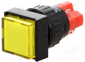 V16F-11-24Y, Переключатель: кнопочный, Пол: 2, SPDT, 3A/250ВAC, 2A/24ВDC, IP40