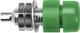 IBU401 GREEN, Green Female Banana Socket, 4 mm Connector, Screw Termination, 32A, 30 V ac, 60V dc, Nickel Plating