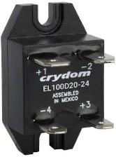 EL100D20-24, Solid State Relays - Industrial Mount SSR Relay, Panel Mount, IP00, 100VDC/20A, 21-27VDC In