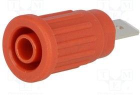 SEPB6453NI-RT, Гнездо, "банан" 4мм, 32А, 1кВ, красный, никелированные, 34,8мм