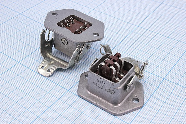 Разъем Прямоугольный соединитель вилка, контакты 6C, РШАВ6