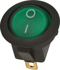 MIRS-101A-8C3 (зеленый), Переключатель с подсветкой ON-OFF (10A 125VAC, 6.5A 250VAC, 15A 12VDC) SPST