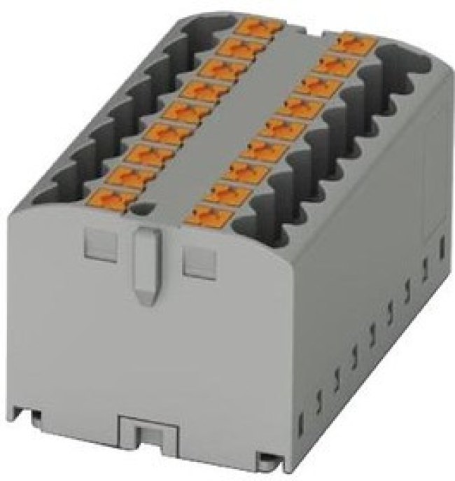 3273430, DIN Rail Terminal Blocks PTFIX 12X2,5-G BK 2.5mm2 ADHESIVE MNT