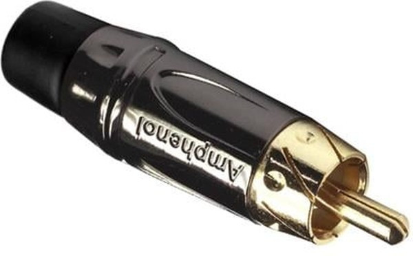 ACPL-CBK, Вилка; RCA; "папа"; короткий; прямой; пайка; черный; позолота; 3-7мм