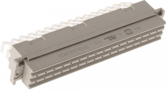 09062486836, 09 06 48 Way 5.08mm Pitch, Type F Class C2, 3 Row, Right Angle DIN 41612 Connector, Socket