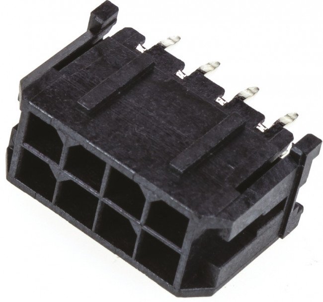 MX-43045-0814, Гнездо, провод-плата, "папа", Micro-Fit 3.0, 3мм, PIN: 8, THT, 8,5А