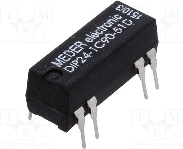 DIP24-1C90-51D, Реле: герконовое, SPDT, Uобмотки: 24ВDC, 0,5А, макс.100ВDC, 290мВт