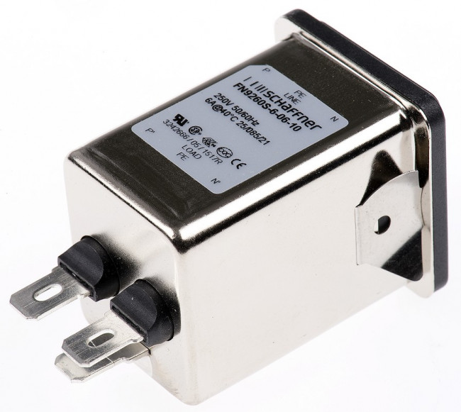 FN9260S-6-06-10, Filtered IEC Power Entry Module, ввод, с защелкой, IEC C14, General Purpose, 6 А, 250 В AC FN9260S-6-06-10, Filtered IEC Power Entry Module, ввод, с защелкой, IEC C14, General Purpose, 6 А, 250 В AC