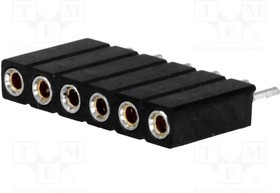 ZL307-1X6, Гнездо штыревое "мама" PIN 6 цанговые контакты прямой 2,54мм ZL307-1X6, Гнездо штыревое "мама" PIN 6 цанговые контакты прямой 2,54мм